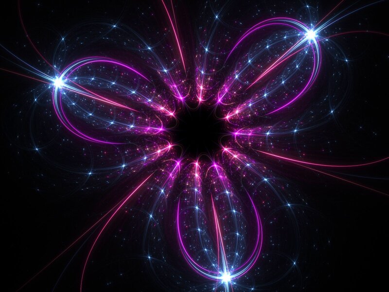 neon fractal flower in space