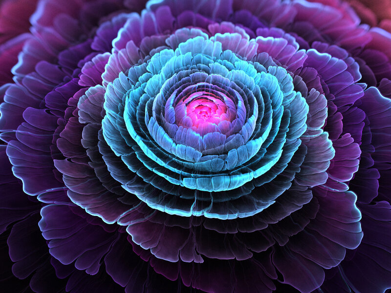Neon Fractal Flower