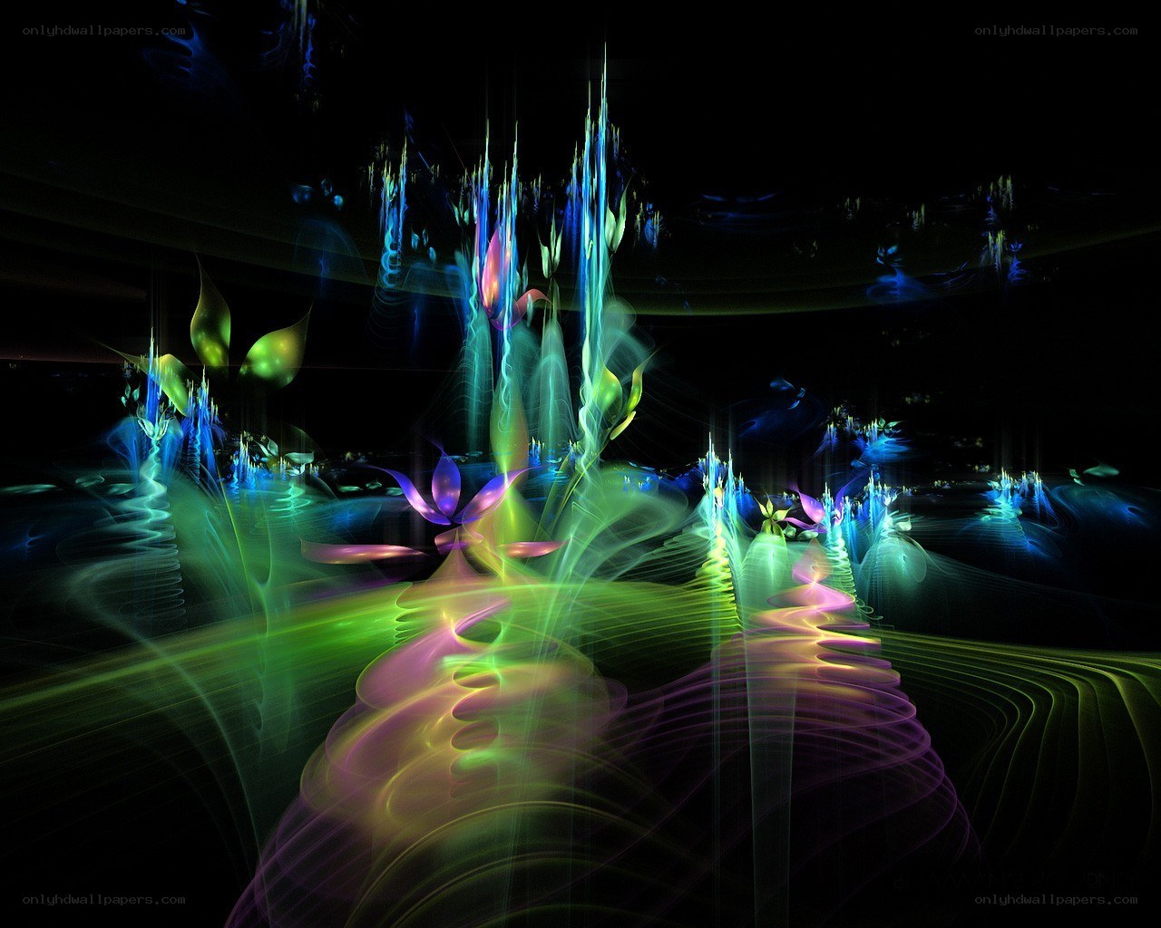 neon fractal garden