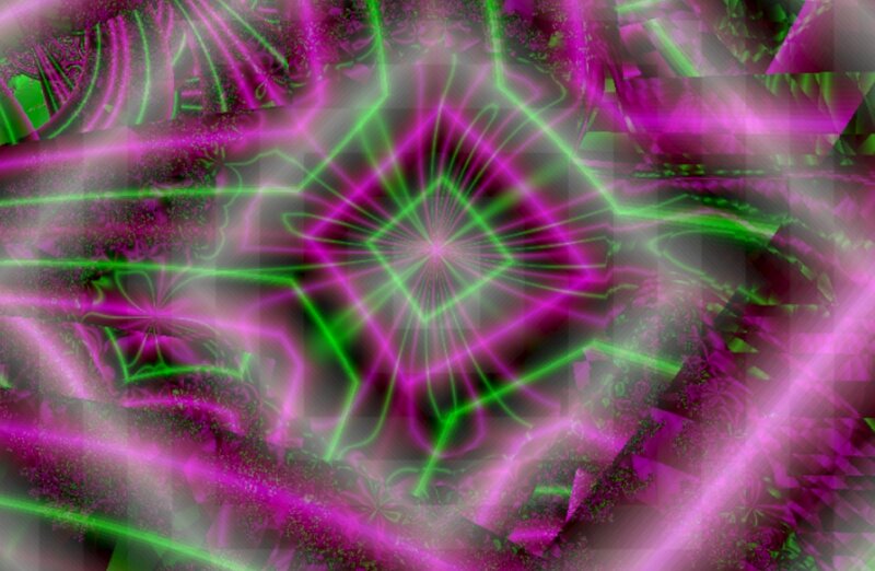 Neon Fractal Pattern — Purple, Hypnotic