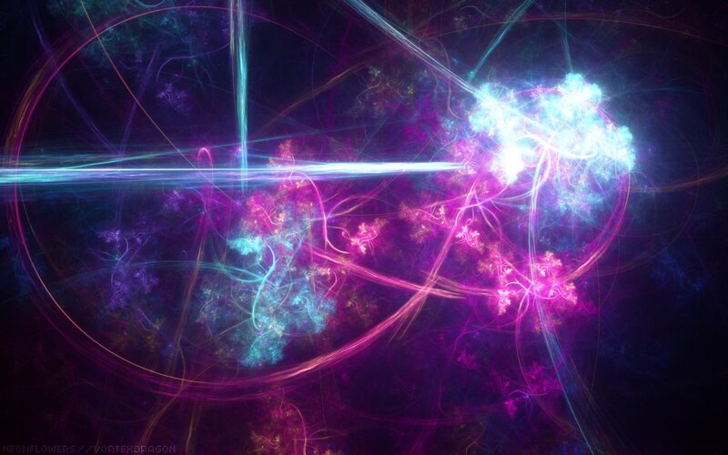 Neon Fractal Patterns — Purple