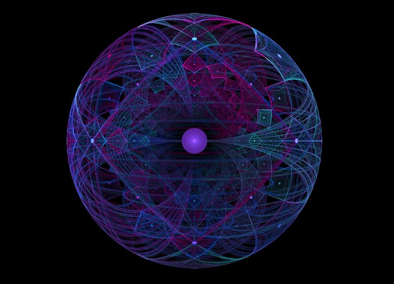 Neon Fractal Sphere — Purple