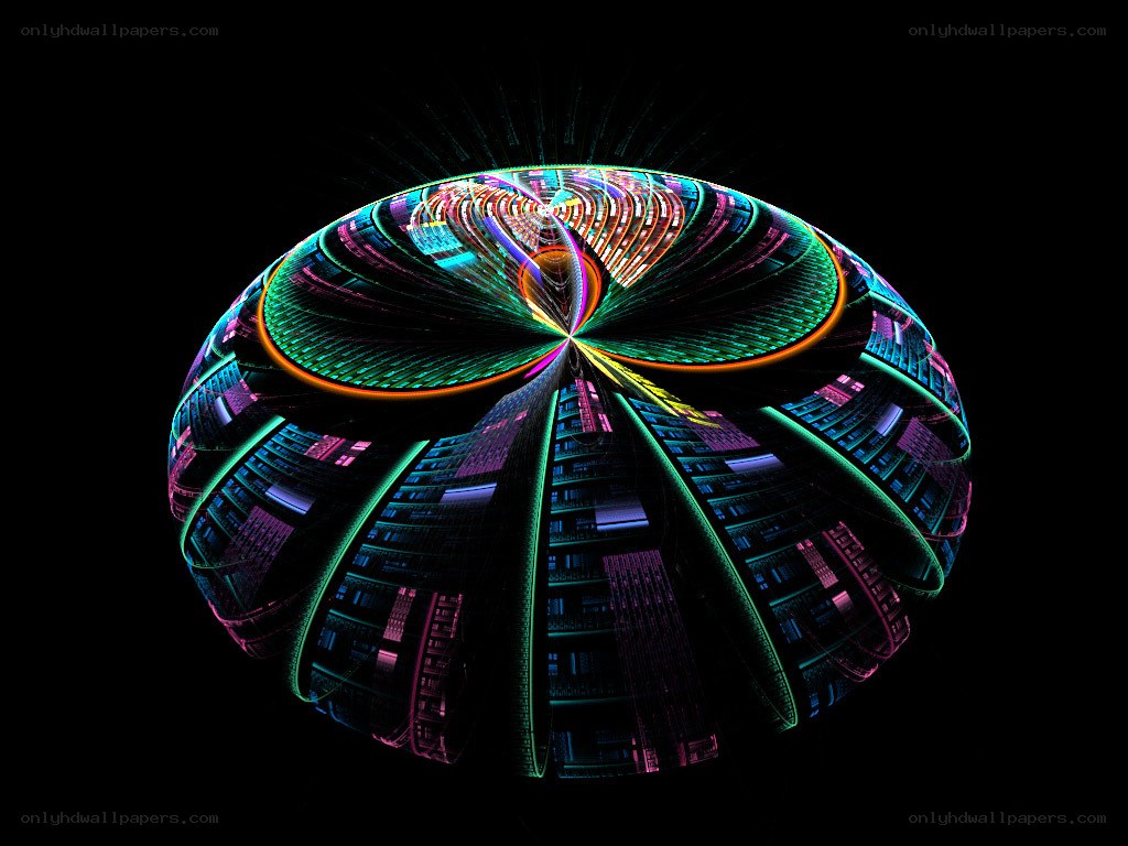 neon fractal sphere