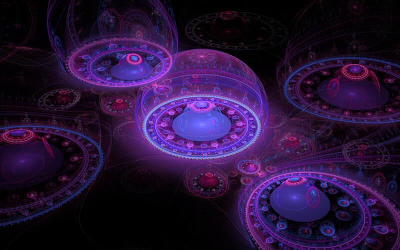 neon fractal spheres
