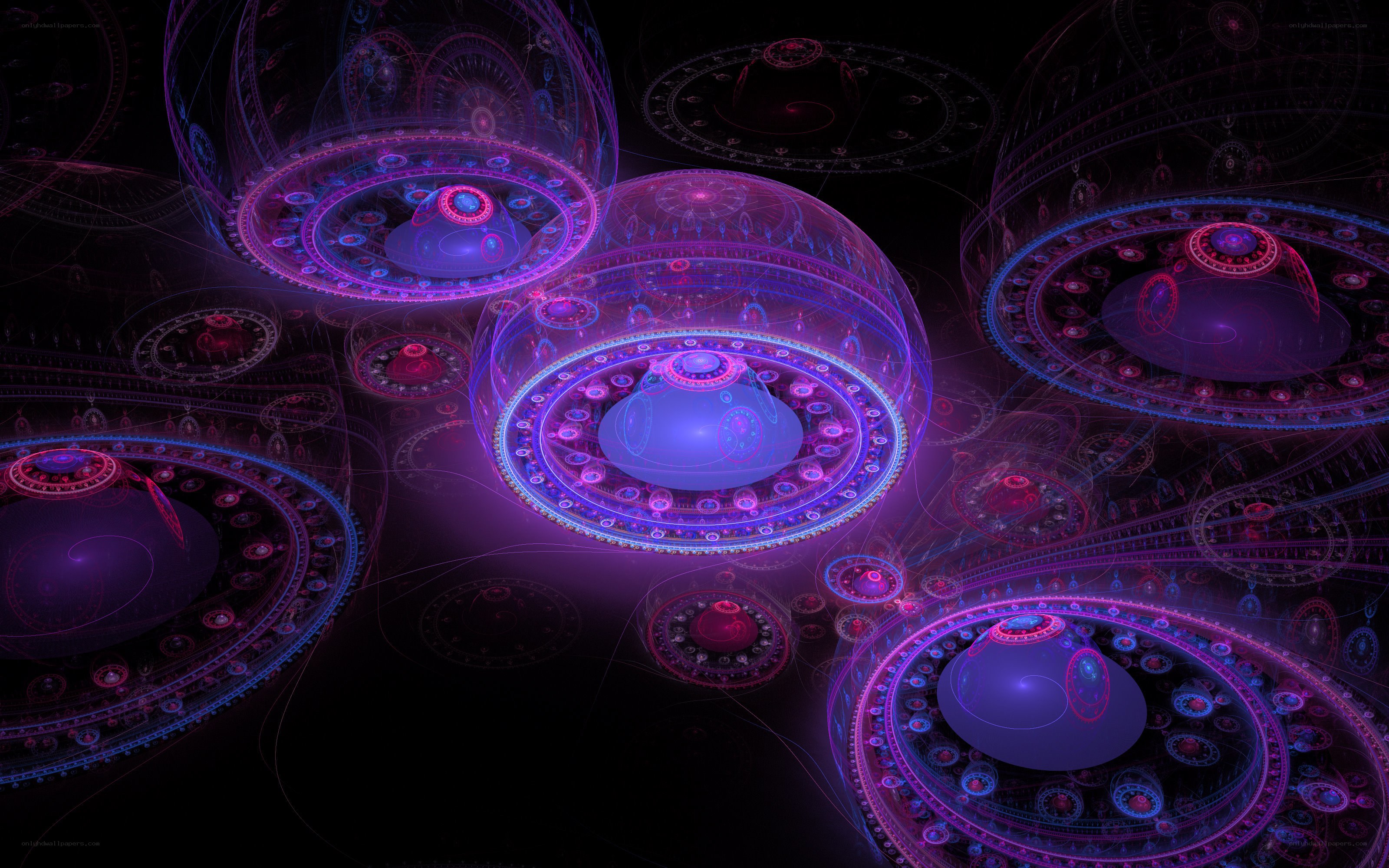 neon fractal spheres