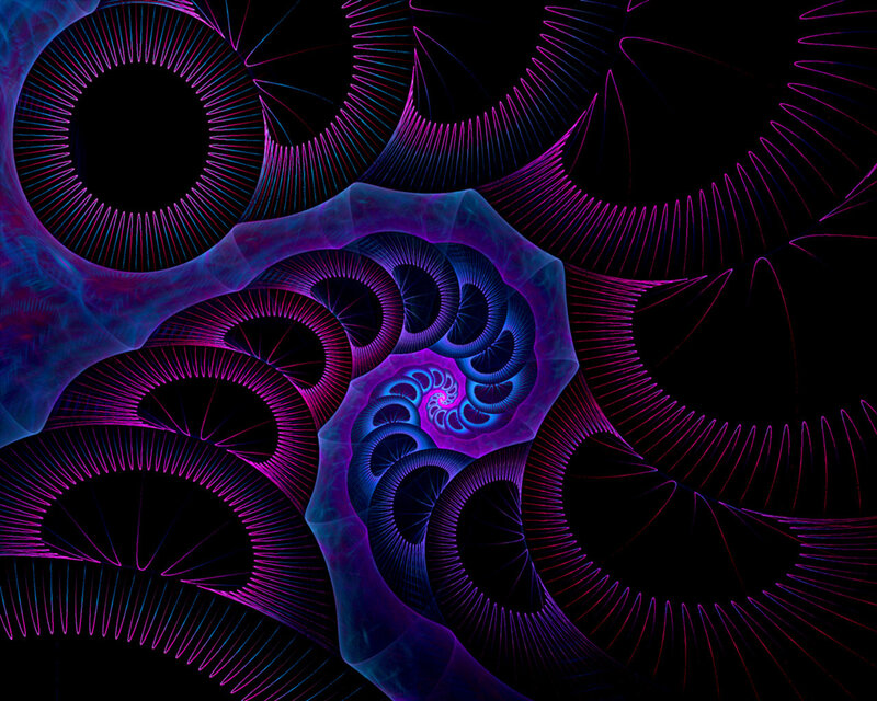 neon fractal spiral pattern