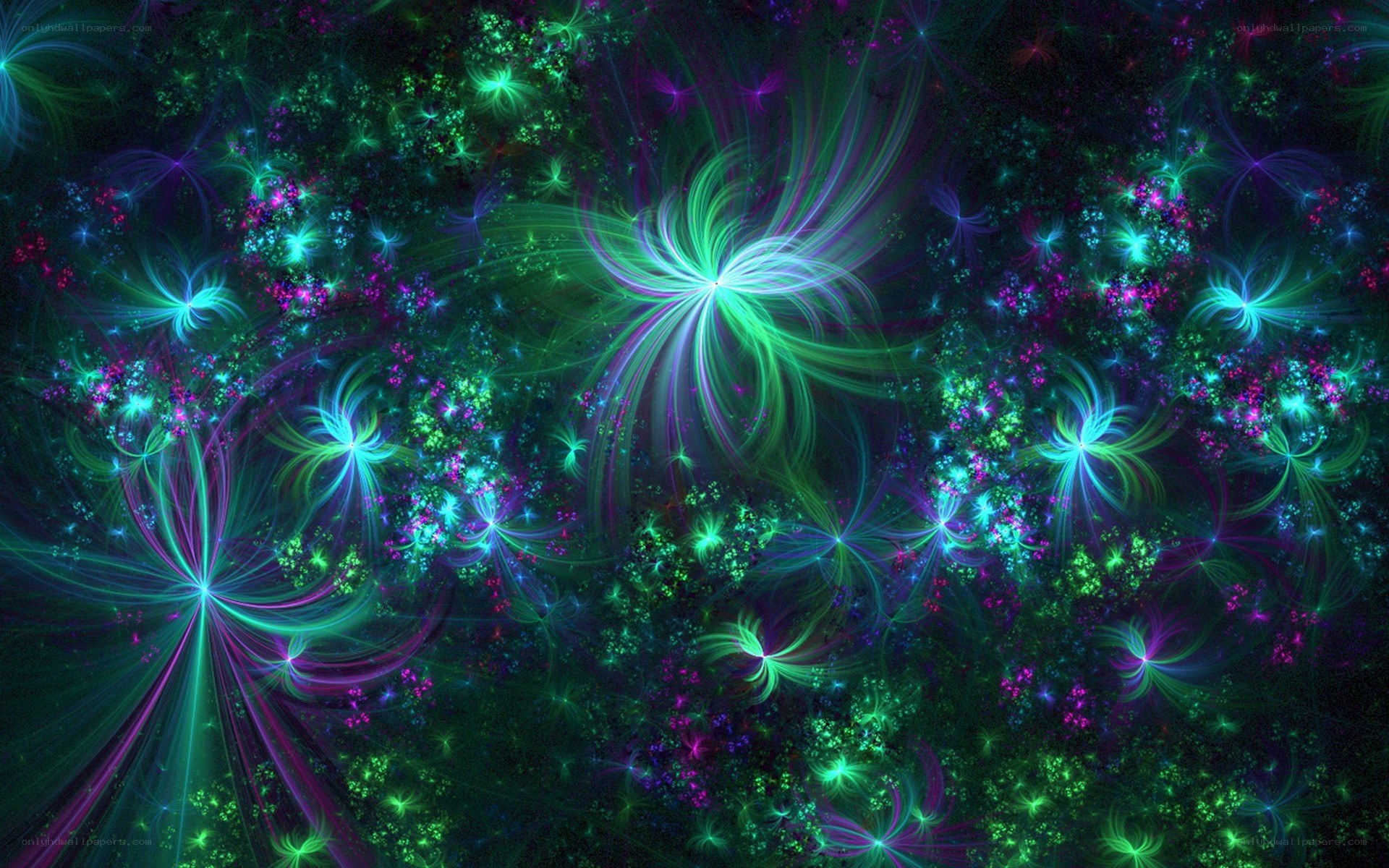 neon fractal starburst pattern
