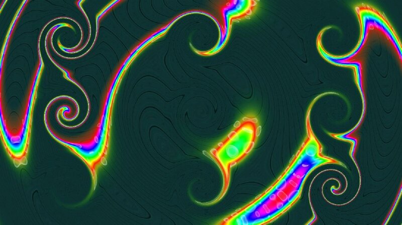 Neon Fractal Swirls — Green