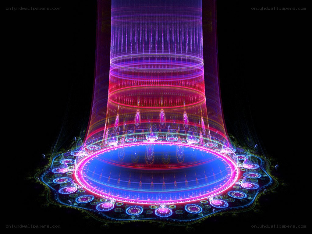 neon fractal tower