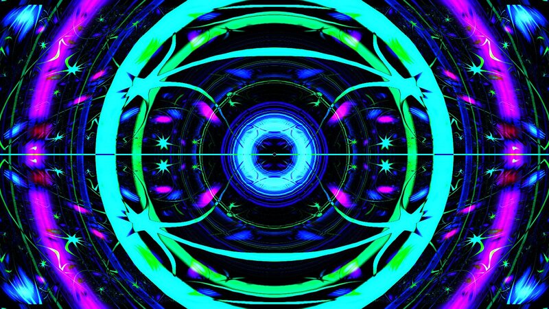Neon Fractal Tunnel — Blue