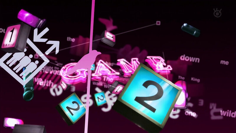 Neon game interface with numbers