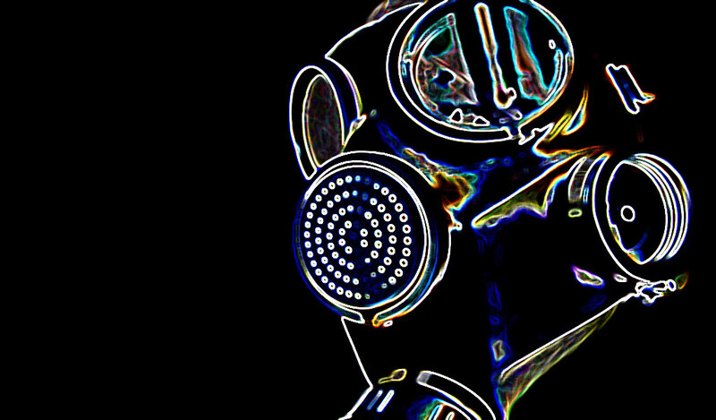 neon gas mask illustration