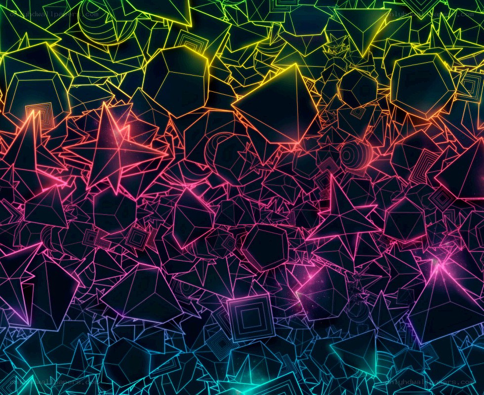 neon geometric abstract art