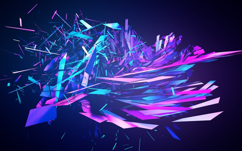 Neon Geometric Explosion — Purple