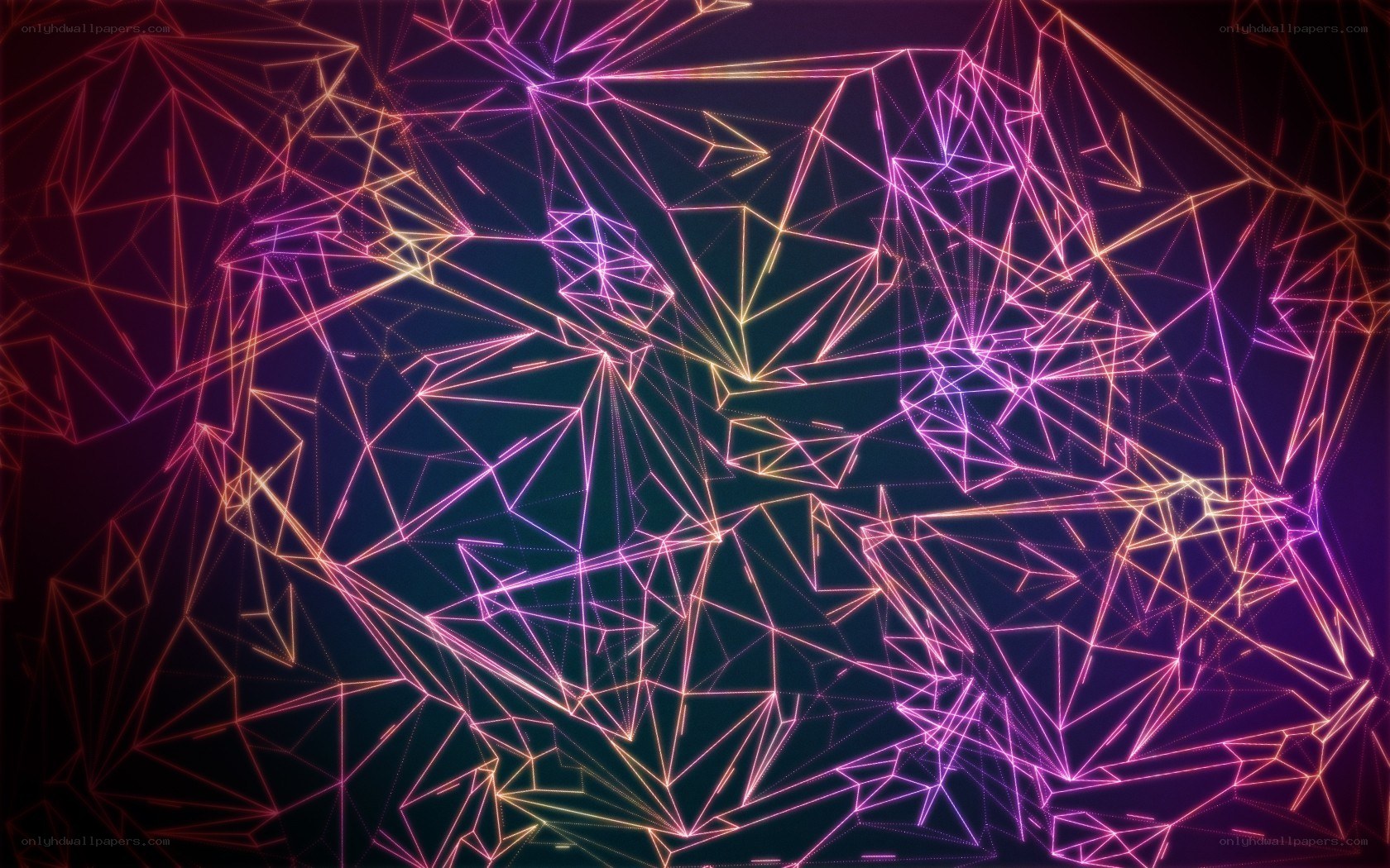 neon geometric line art