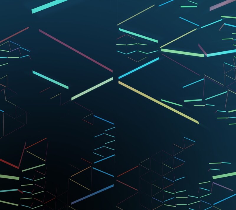Neon Geometric Lines — Blue, Abstract