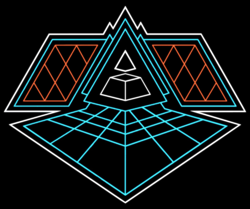 neon geometric logo design