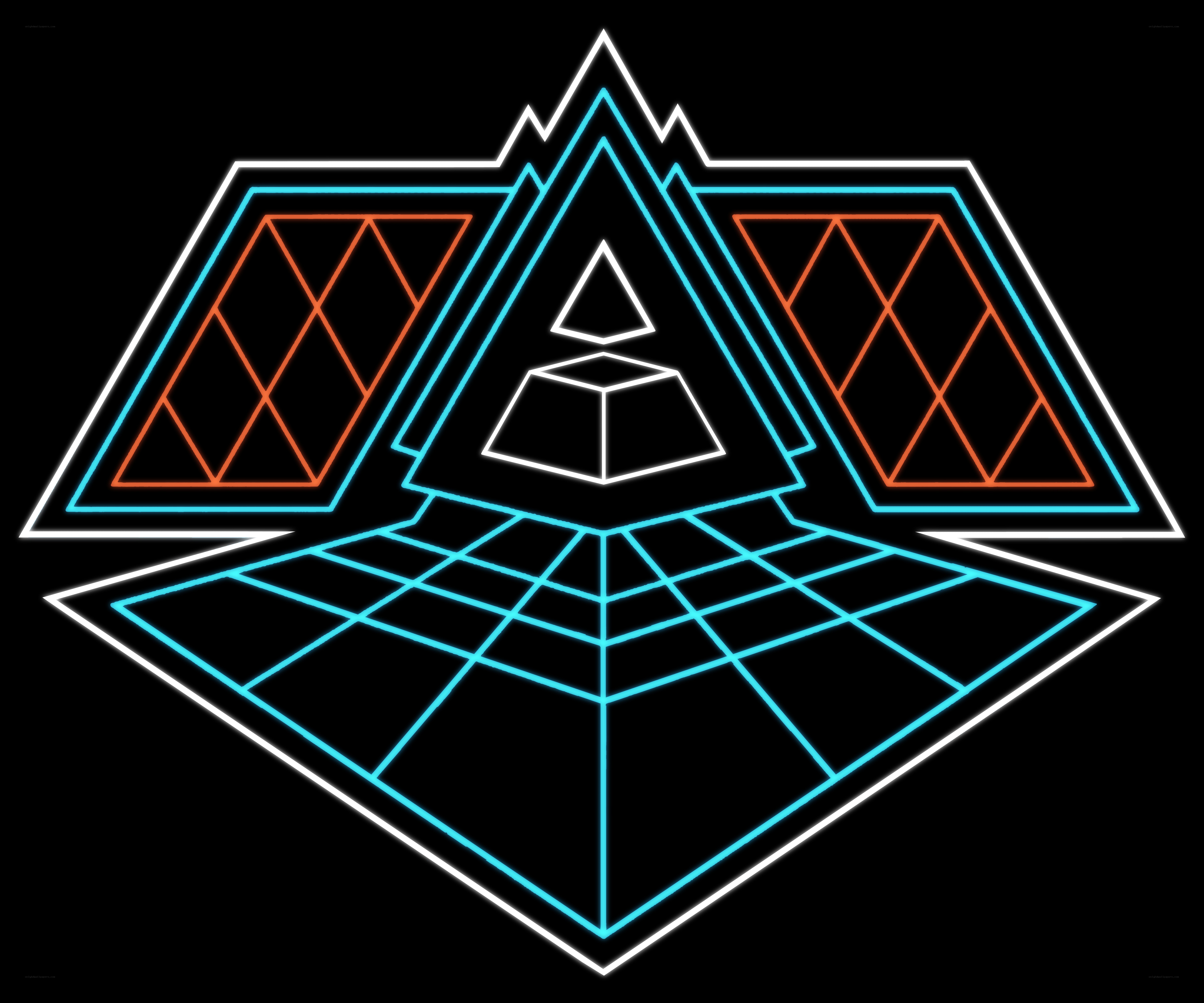 neon geometric logo design