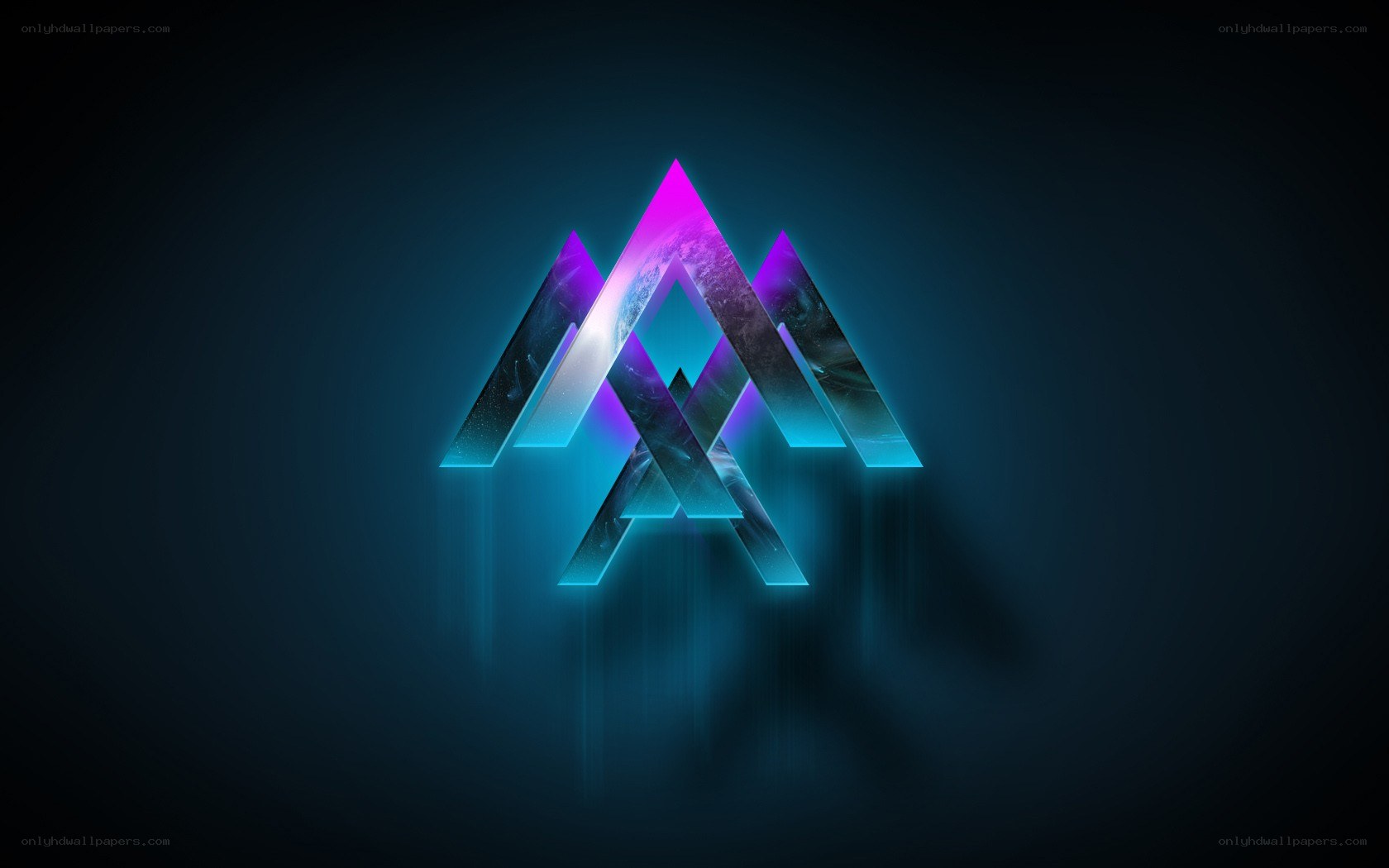 neon geometric logo design