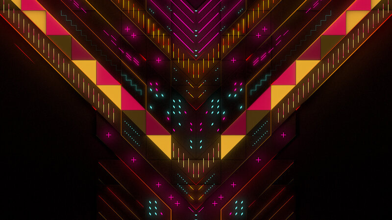 Neon Geometric Pattern — Pink