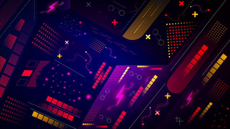 Neon Geometric Pattern — Purple