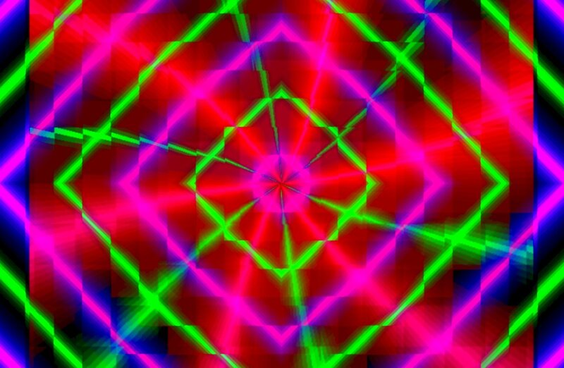 Neon Geometric Pattern — Red