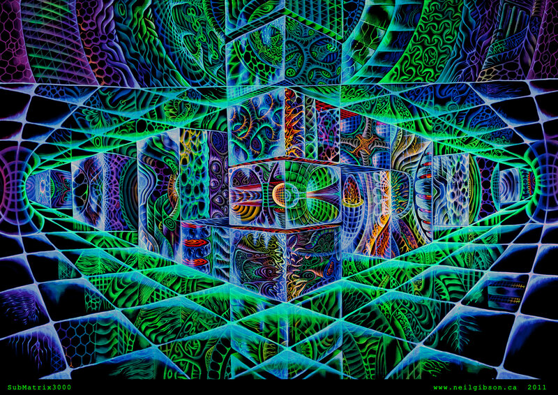 Neon Geometric Patterns — Green