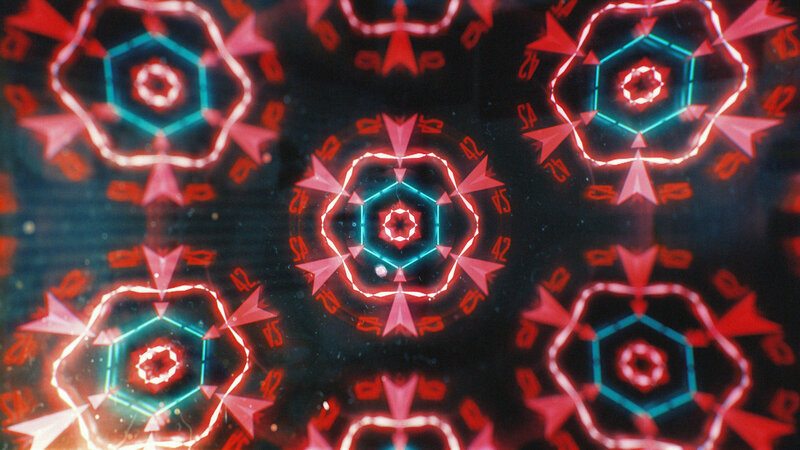 Neon Geometric Patterns — Red