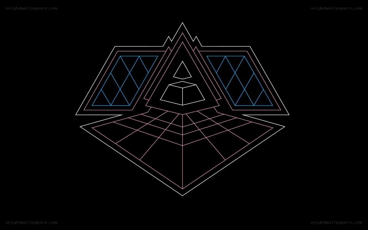 neon geometric pyramid design