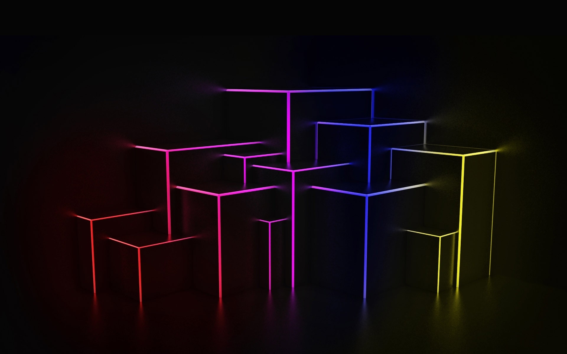 Neon geometric shapes
