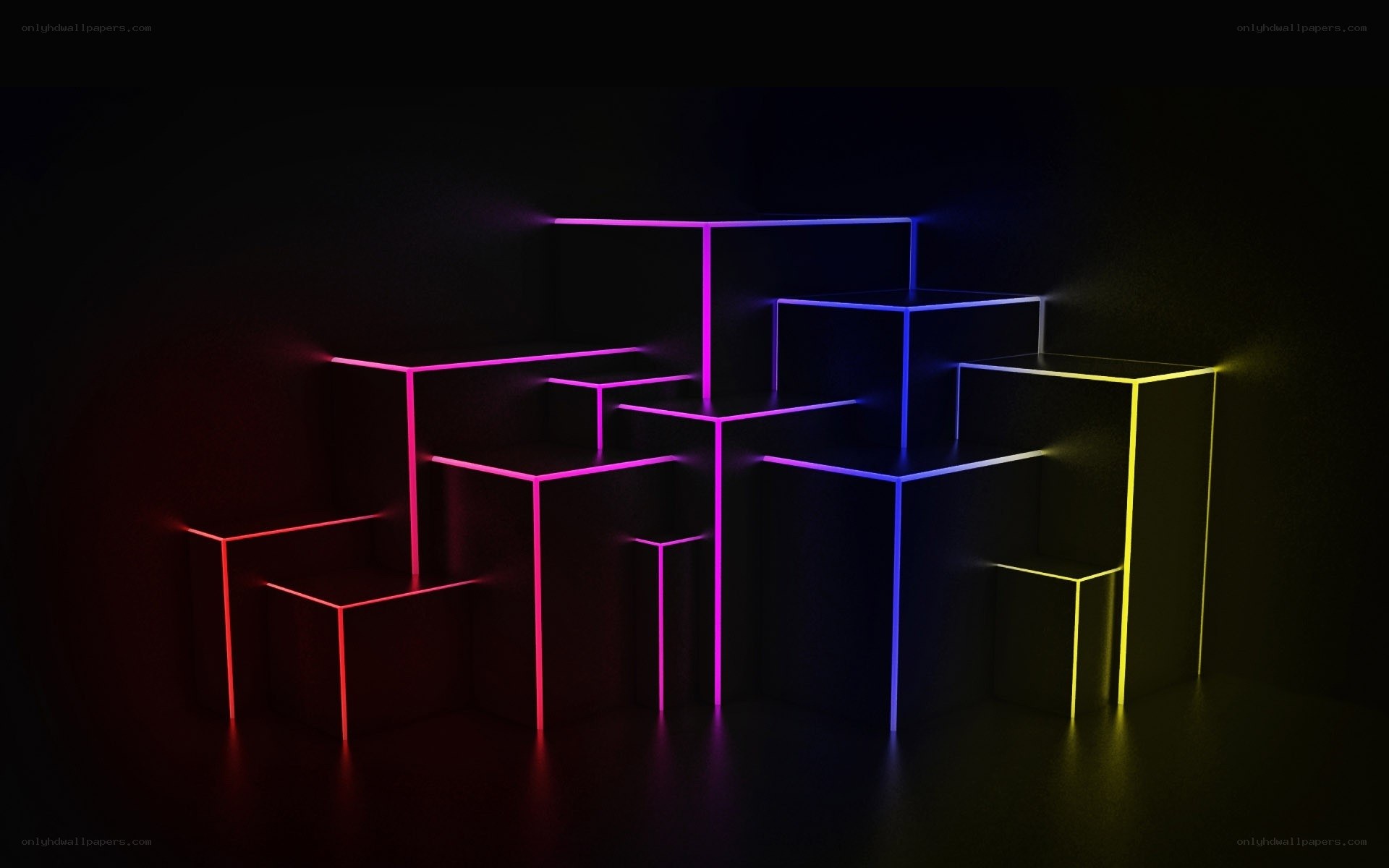 Neon geometric shapes