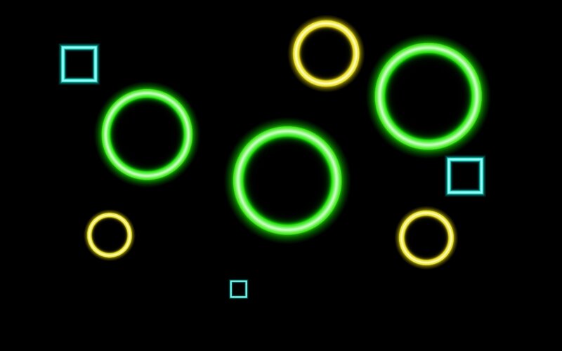 Neon Geometric Shapes — Green