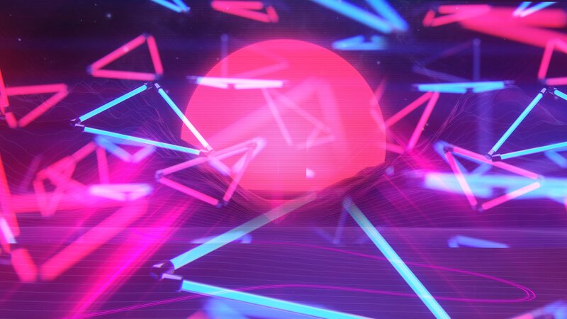 Neon Geometric Shapes — Pink
