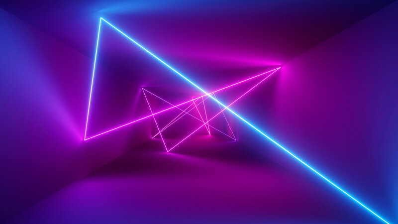 Neon Geometric Shapes — Purple