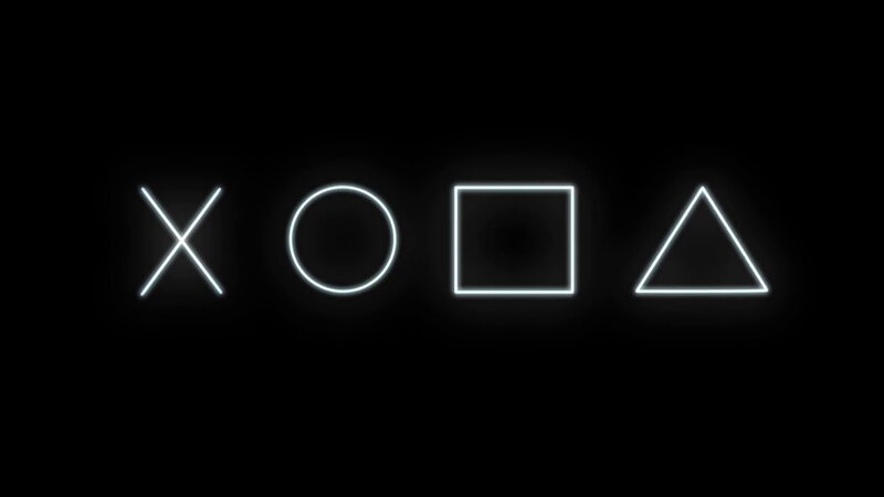 Neon Geometric Shapes — White