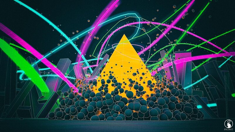Neon Geometric Shapes — Yellow