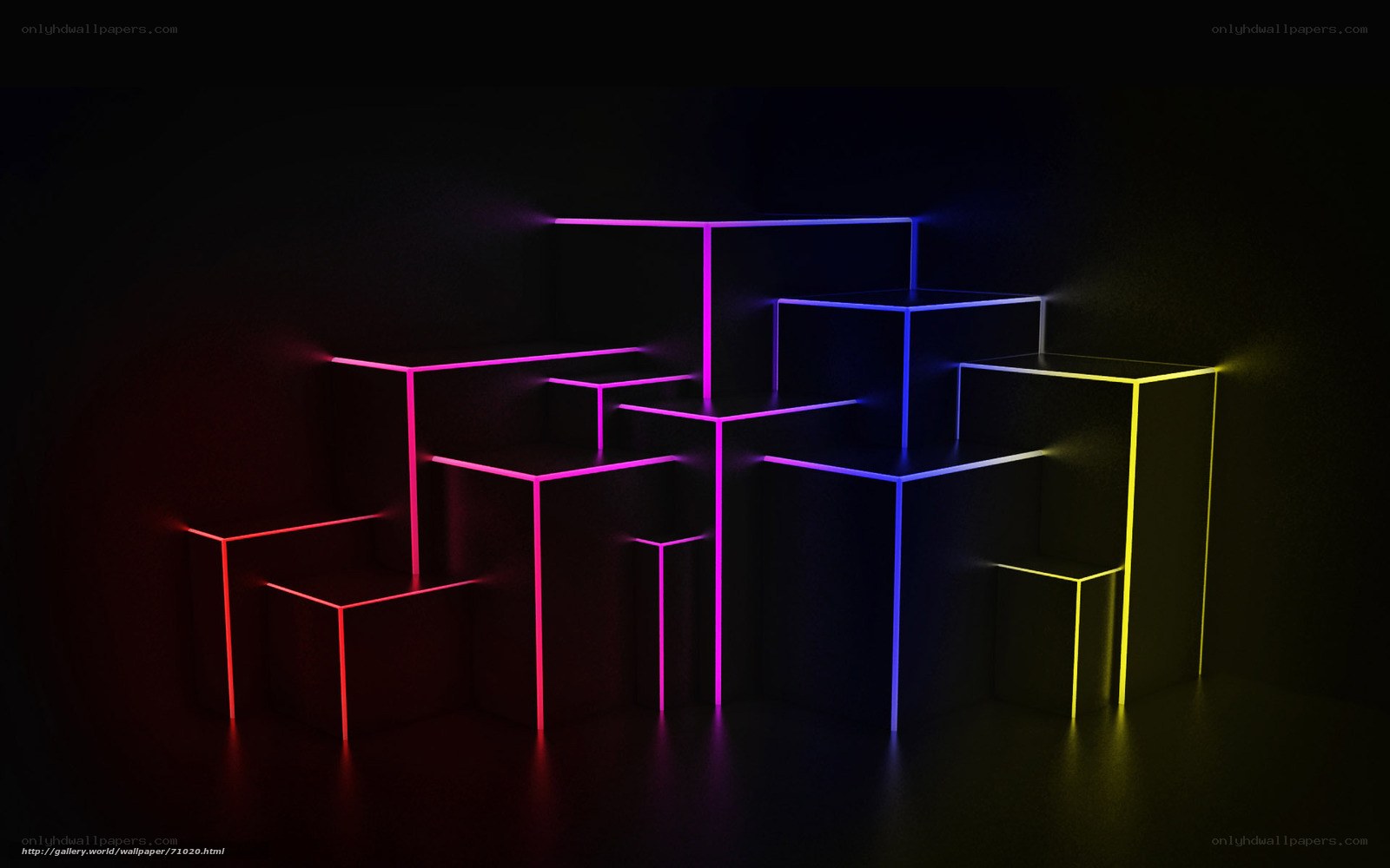 neon geometric shapes