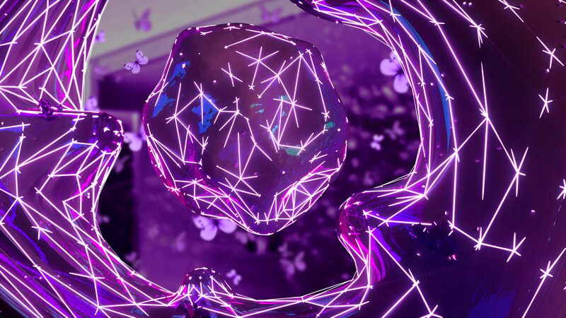 Neon Geometric Sphere