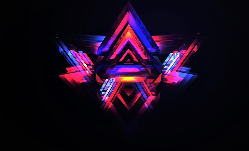 Neon Geometric Star — Purple, Dramatic, Night