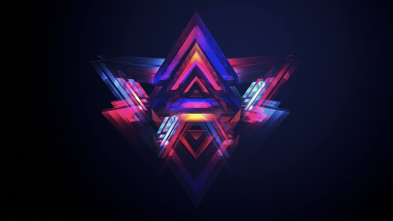 Neon Geometric Star — Purple, Dramatic