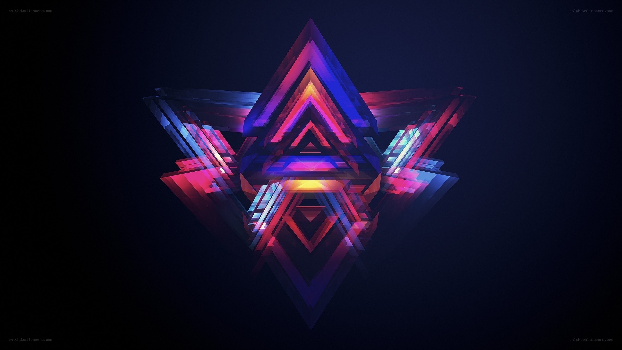 neon geometric triangle design
