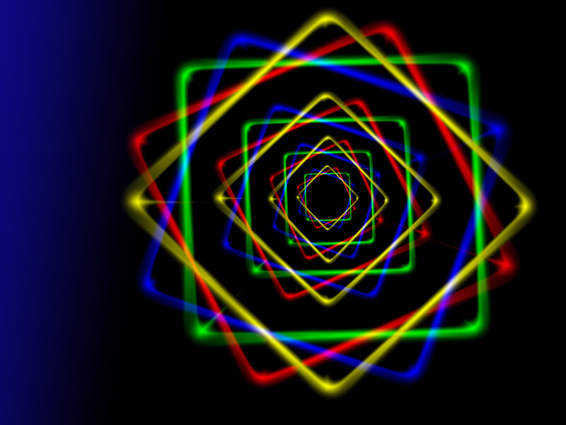 Neon Geometric Tunnel — Black