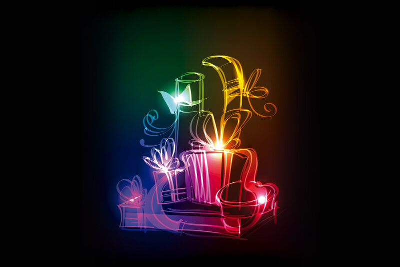 Neon Gift Box Art