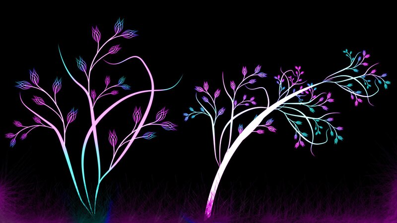 neon glowing plants