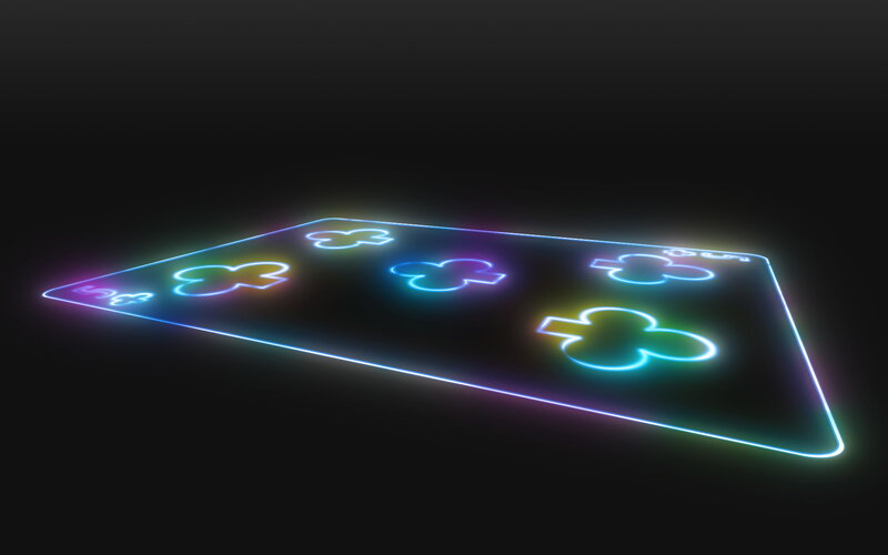 neon glowing playing card