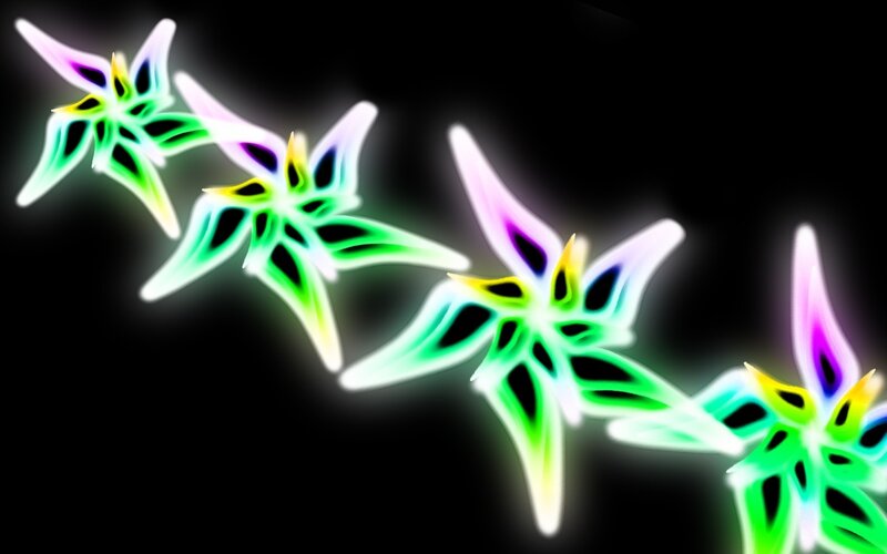 neon glowing star shapes