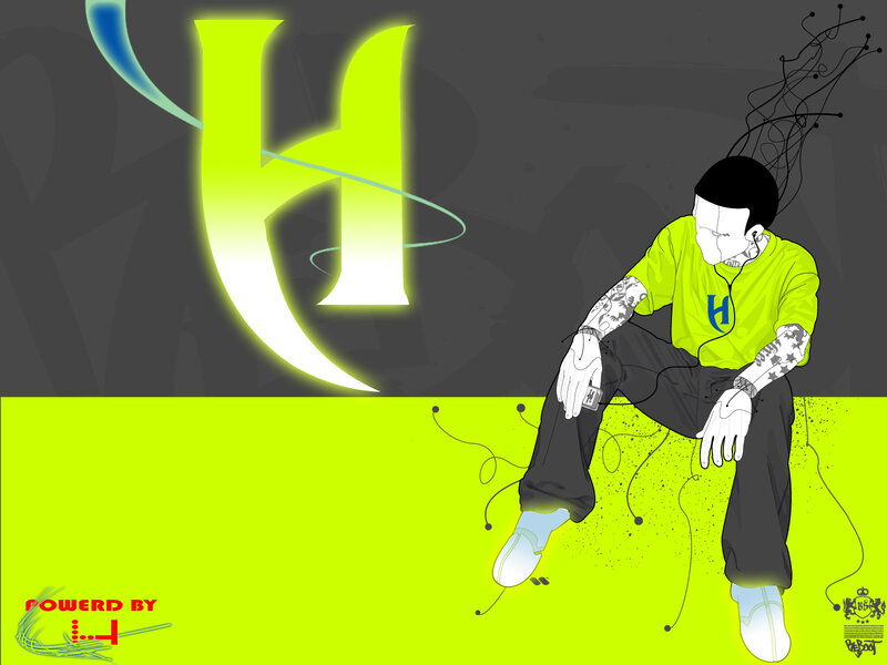 neon green character illustration