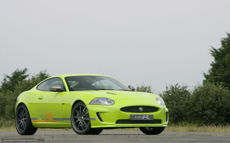 Neon green Jaguar XKR sports car