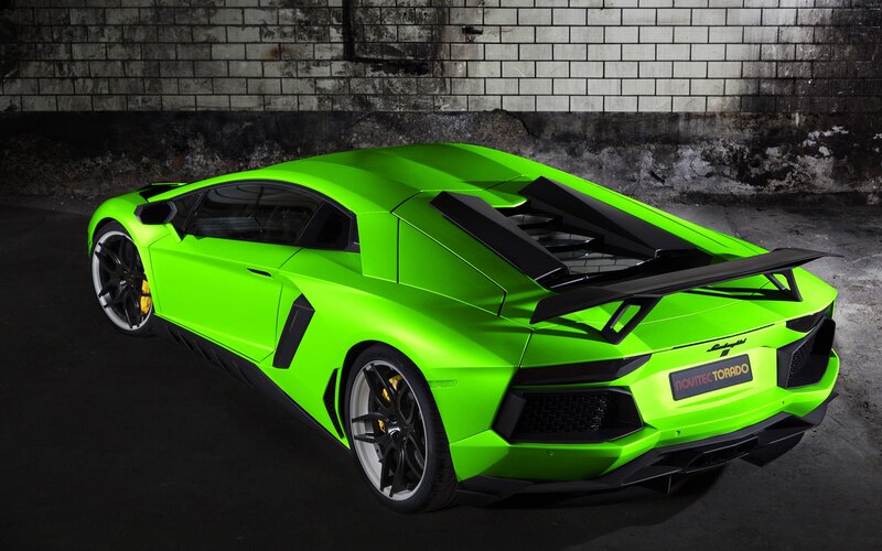 Neon green Lamborghini Aventador