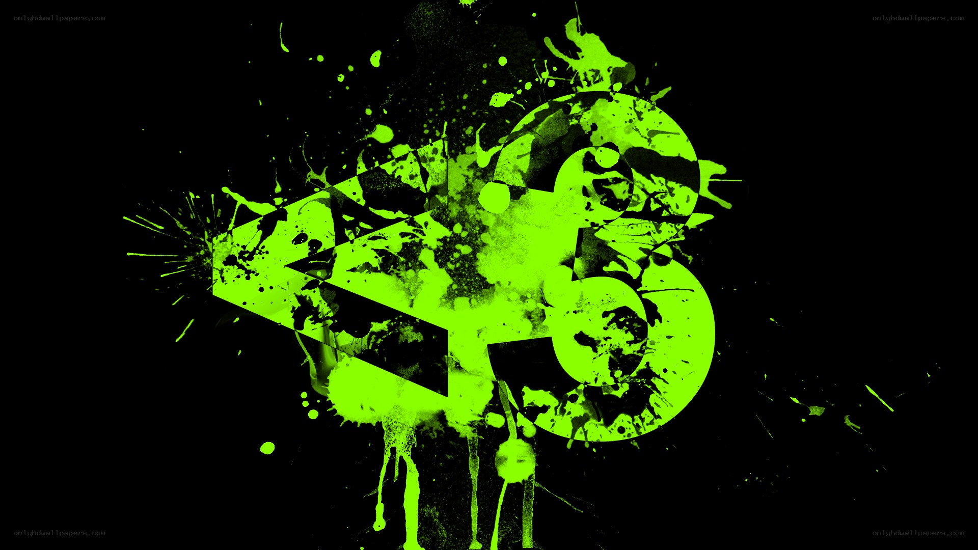 neon green splatter design